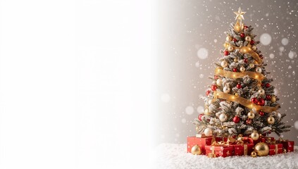 christmas tree with baubles and decorations