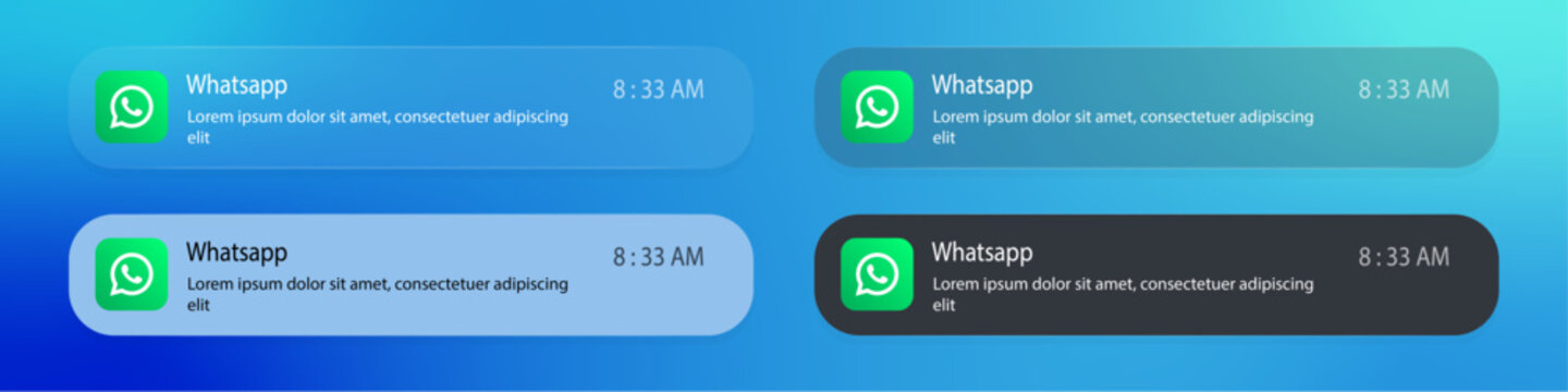 whatsapp notification ios 26. vector illustration	