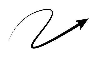 curved arrow illustration showing upward trend and growth