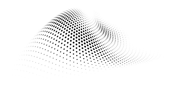 Black on white abstract dotted halftone background
