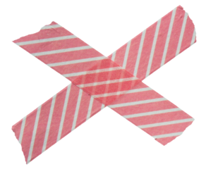 Red adhesive sticky paper masking tape cut out design element, cross shape x