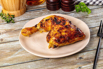 Roasted chicken leg with spices