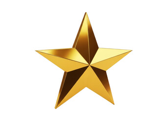 Golden star isolated on transparent background