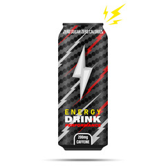 Energy drink can isolated vector illustration on white background