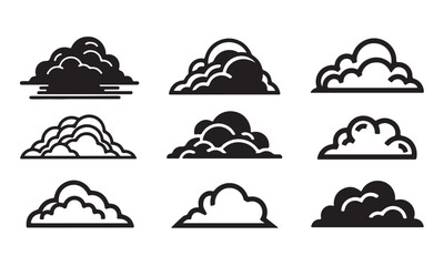 Set of Clouds Graphic Vectors for Weather Forecast Designs