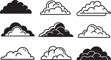 Collection of Cloud Icons Weather and Nature Vector Graphics