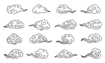 Whimsical Cloud Vectors A Collection of Outlined Sky Designs