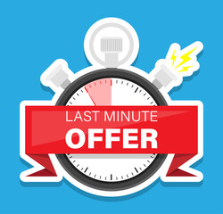 Countdown, last minute offer, one day sales and timer or stopwatch isolated icon vector. Promo sticker, business limited special promotion, best deal emblem or logo. Clock dial symbol, ticking