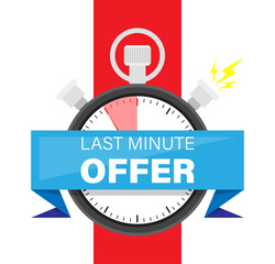 Countdown, last minute offer, one day sales and timer or stopwatch isolated icon vector. Promo sticker, business limited special promotion, best deal emblem or logo. Clock dial symbol, ticking
