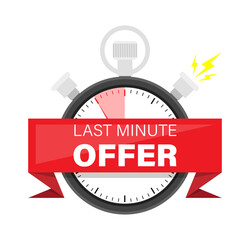 Countdown, last minute offer, one day sales and timer or stopwatch isolated icon vector. Promo sticker, business limited special promotion, best deal emblem or logo. Clock dial symbol, ticking