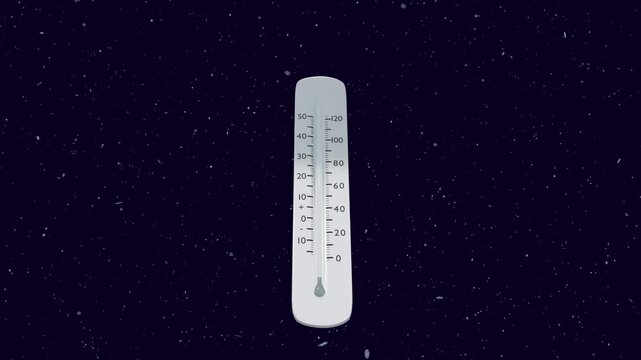thermometer shows a temperature decrease