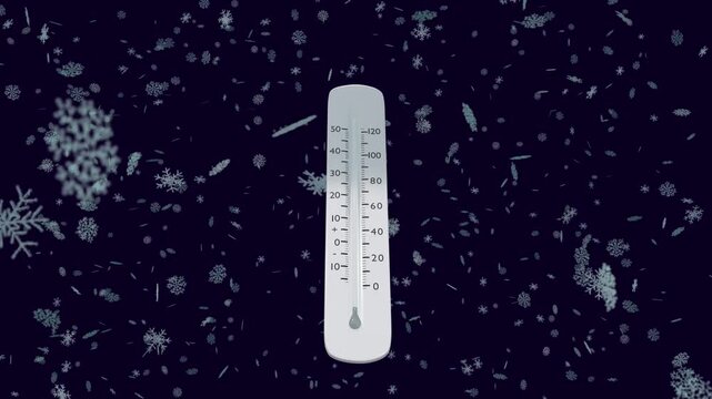 thermometer shows a temperature decrease