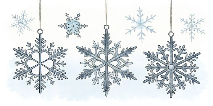 snowflakes on a white background