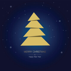 Merry Christmas And Happy New Year Card Vector Design.