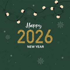 Merry Christmas And Happy New Year Card Vector Design.