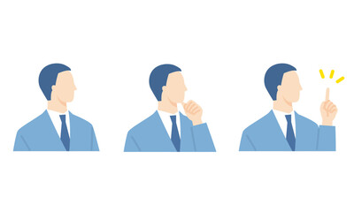 男性管理職、ビジネスパーソンの表情アイコン