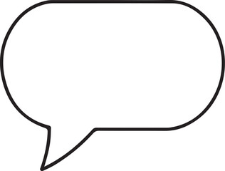 Oval Speech Bubble Talk Monologue Hand-drawn Sketch Drawing Vector Illustration, Line Linear Symbol Engraving Coloring Book, Black and White Isolated