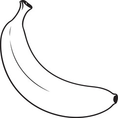 Banana Fruit Fiber Hand-drawn Sketch Drawing Vector Illustration, Line Linear Symbol Engraving Coloring Book, Black and White Isolated