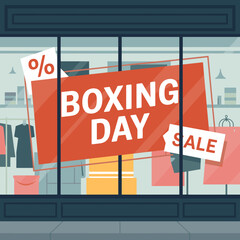 Boutique window with sale text &ndash; Suitable for commerce articles or ads.