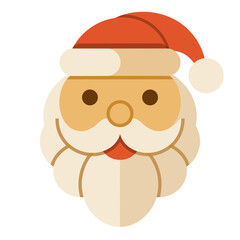 Clean vector illustration of Santa face with curves &ndash; Great for minimalist Christmas cards, festive digital assets, or holiday web design.