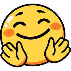 Obraz premium Emoticon with Hand Cartoon Style