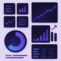 Fototapeta premium Analytical dashboard featuring dynamic charts and statistics emphasizing data visualization trends in a sleek modern design capturing the essence of information management