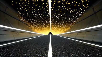 Golden particle tunnel technology background material
