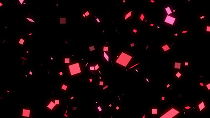 紙吹雪がひらひら舞う背景素材（赤）