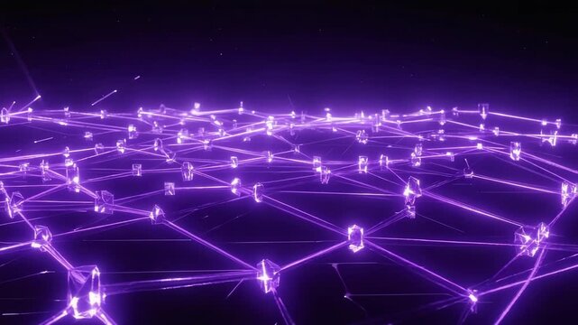 Dynamic purple network illuminating the future of technology, showcasing interconnected systems and global communication, perfect for modern designs and innovative solutions - Powered by Adobe