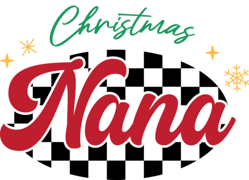 Retro Christmas Nana Grandma Christmas Graphics