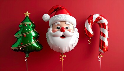 Festive Christmas Balloons in a Row