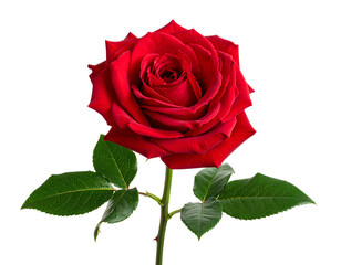 red rose isolated on white background