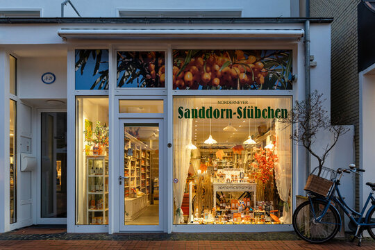 Norderney, Germany - November 13, 2025: Norderneyer Sanddorn-St&uuml;bchen