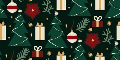 Christmas seamless dark colors pattern