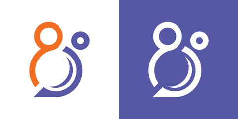 A dual-meaning logo combining a person and a child in a unified abstract form, symbolizing care, protection, and family connection in a clean modern style