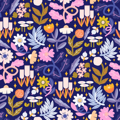 Floral modern seamless vector pattern