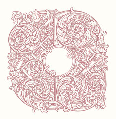 Vector vintage border  frame engraving