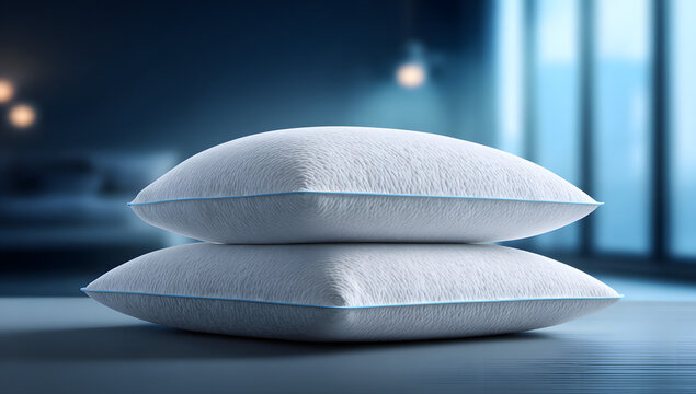 Two king size Gel Memory Foam pillows on a bed with exposed foam filling, adjustable thickness for personalized comfort