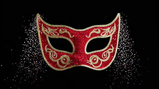 Red and gold pattern mask special effects materials