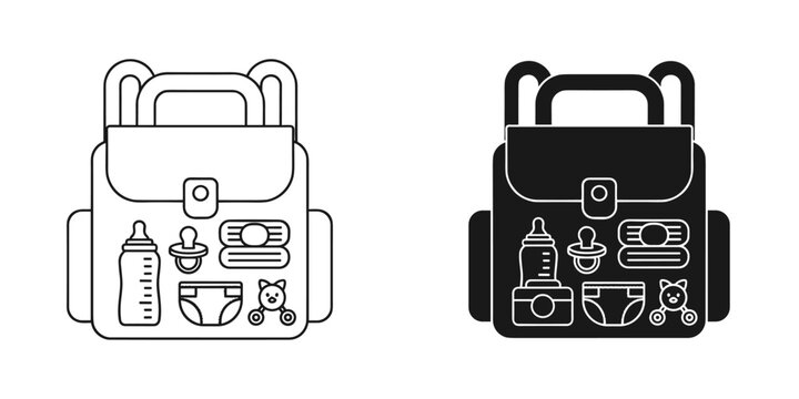 Essential baby care backpack checklist for new parents needing a convenient travel bag monochrome