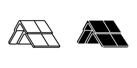 Modern minimalist roofing icon conveys stability and protection, ideal for construction and real estate