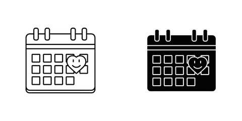 Remember your special love date with a calendar featuring a heart face for Valentine's day