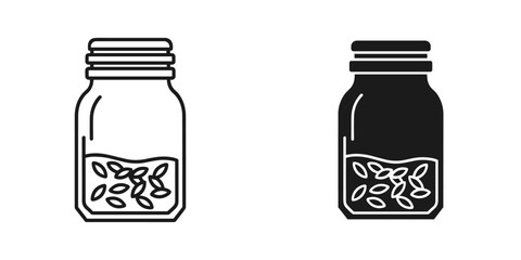 Captivating mason jars brimming with seeds, perfect for gardening projects and sustainable living visuals