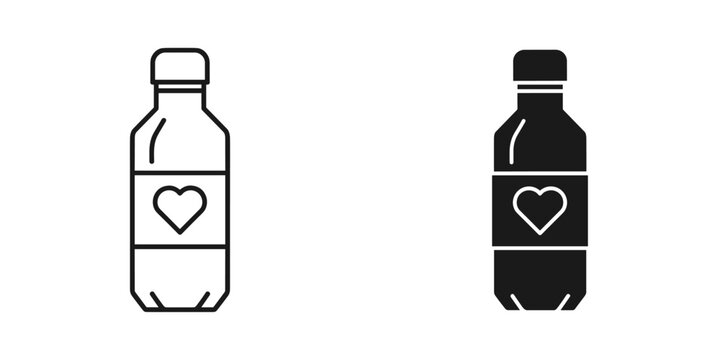 Show your love with a water bottle gift or campaign featuring a heart symbol of health and hydration