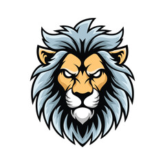 lion mascot logo vector design template modern style