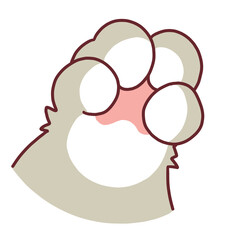 Cat paw clenched fist gesture icon simple cartoon graphic illustration