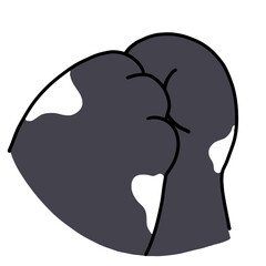 Cat paws joined together in an imploring begging gesture cartoon icon