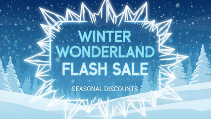 Winter Wonderland Flash Sale Snowy Seasonal Discounts with Frosty Frames