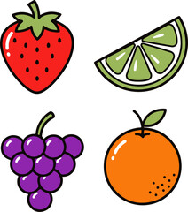 icons set of fruits