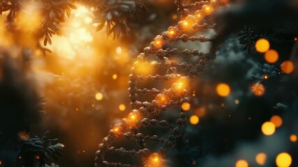 Video A DNA molecule illuminated against a dark background, ideal for scientific or educational uses